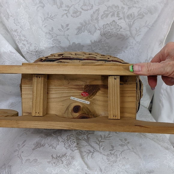 🎄 LTD Commodities NIB 1997 Santa Sleigh wood straw brown vintage - Picture 11 of 12